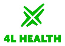 Ein grünes Logo mit zwei gekreuzten Linien und dem Text "4L HEALTH" darunter.